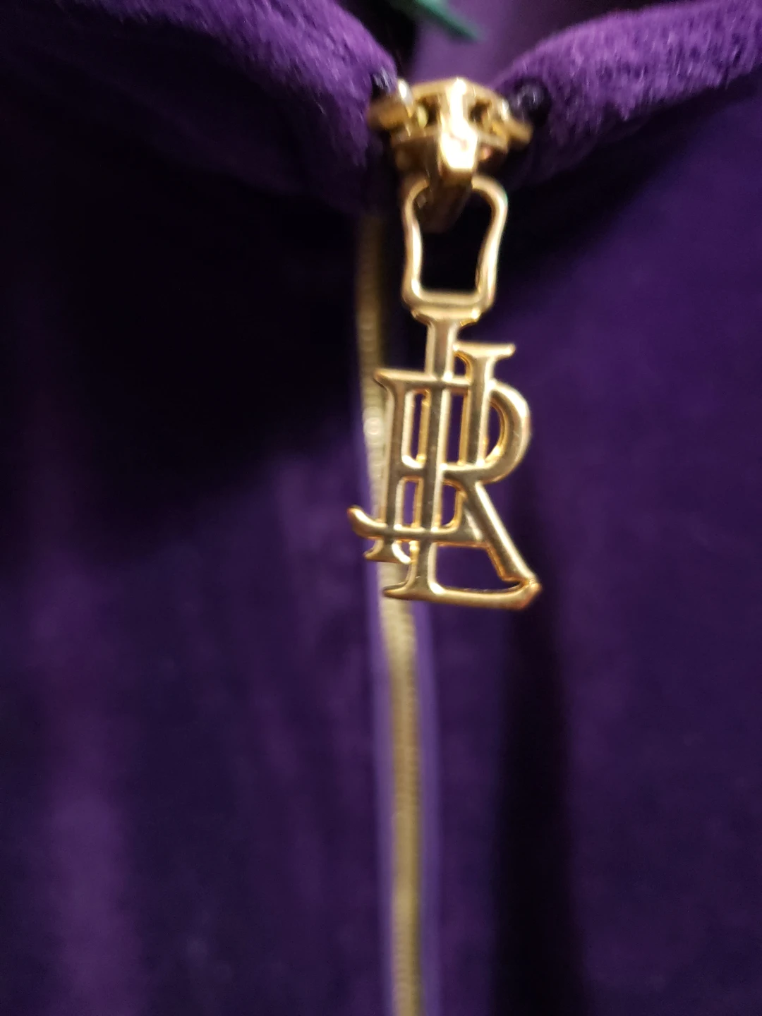Lauren Ralph Lauren Purple Velour Zip-Up Jacket - photo 4