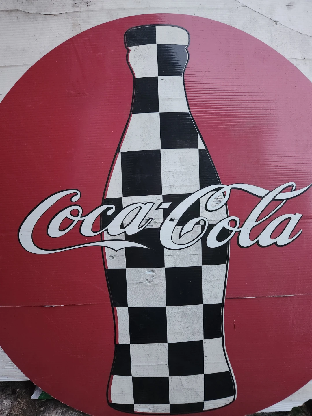 1987 vintage Coca-Cola Checkered Bottle Sign - photo 4
