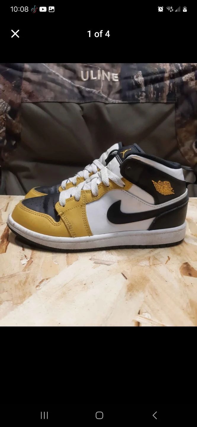 Nike Air Jordan 1 Mid Yellow and Black