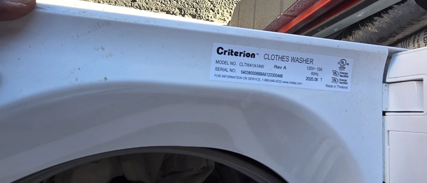 Criterion Clothes Washer CLTW41A1AW - photo 4