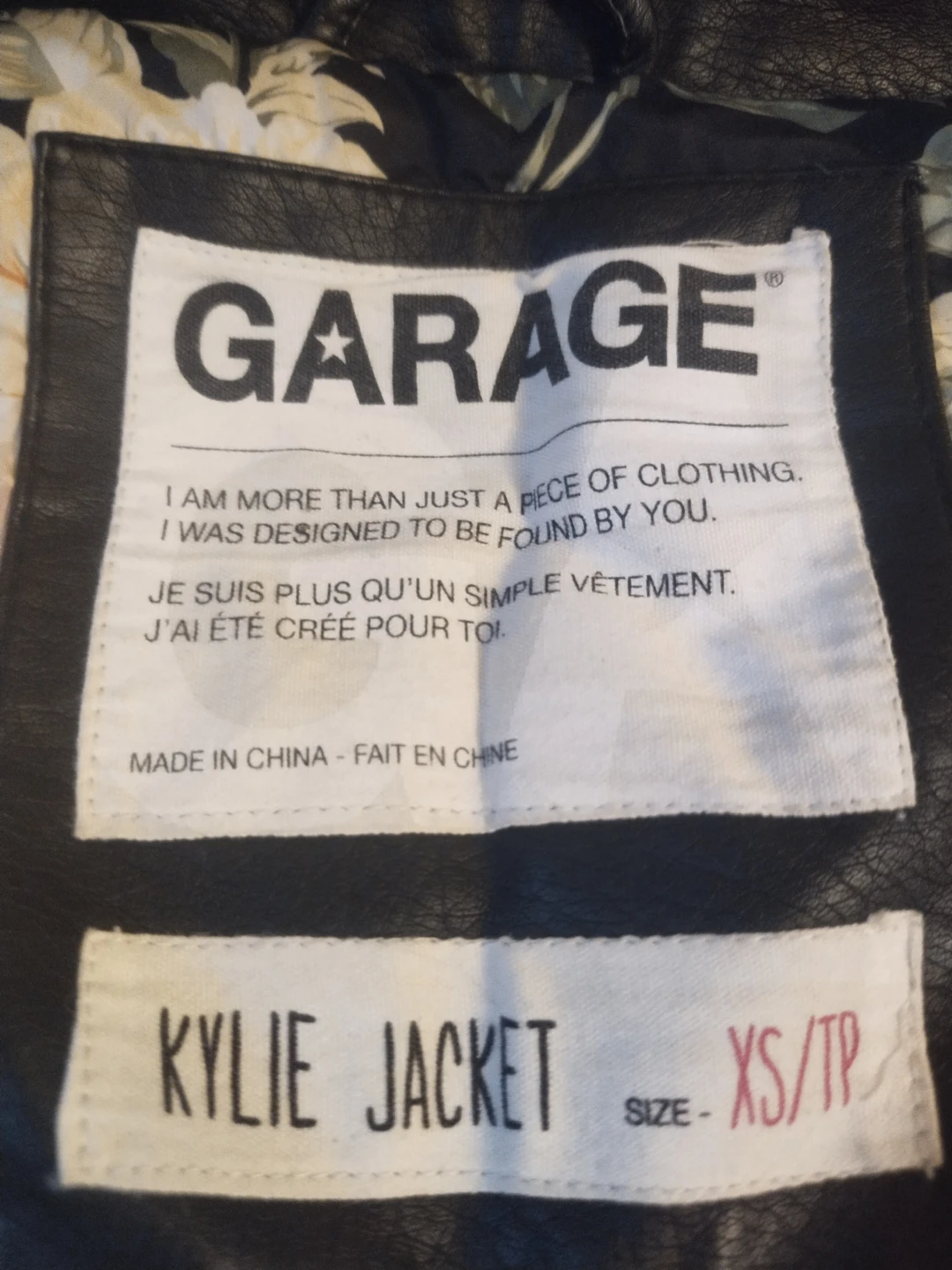 Garage Kylie Faux Leather Hooded Jacket Black (XS) - photo 3