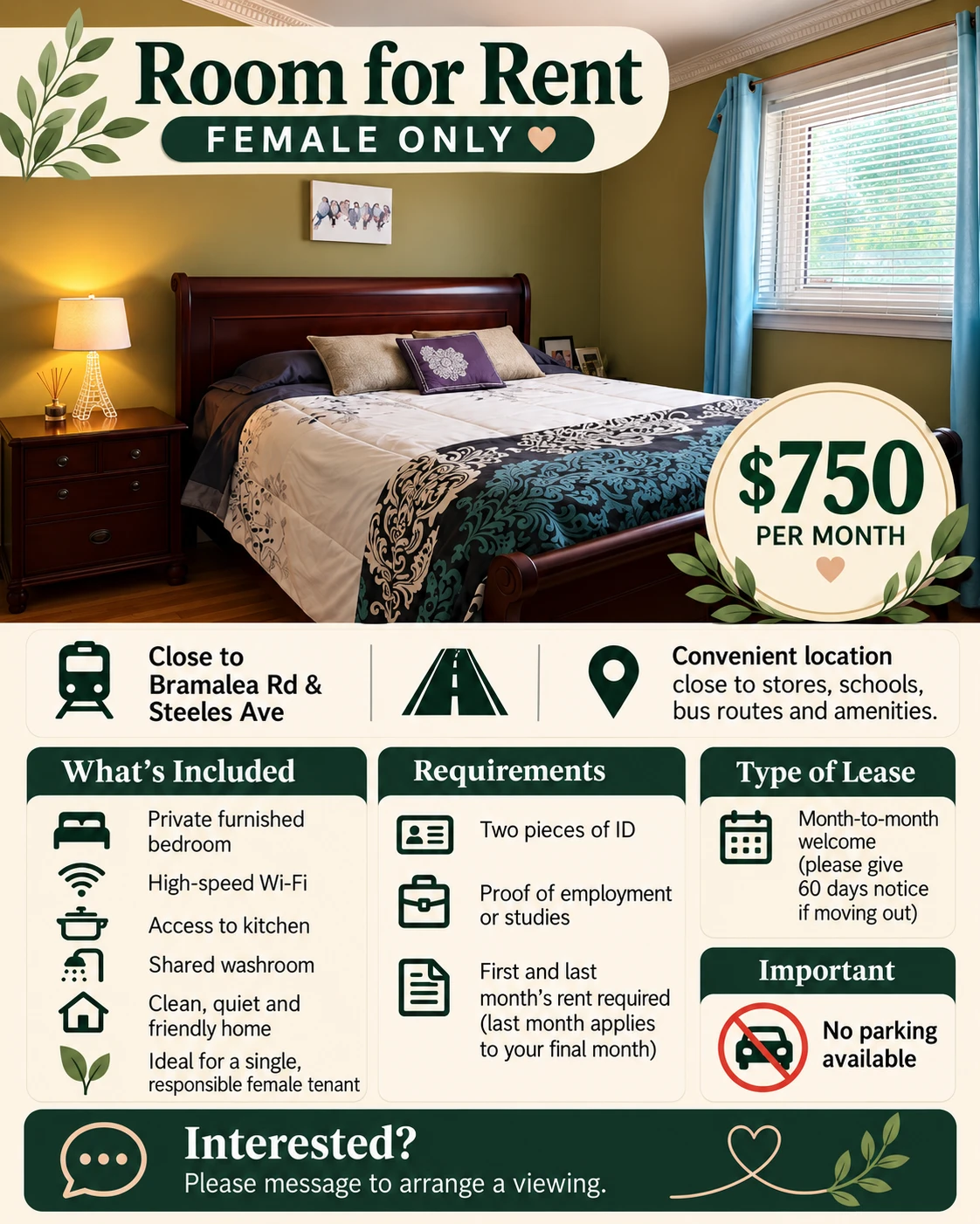 Room Rental $750