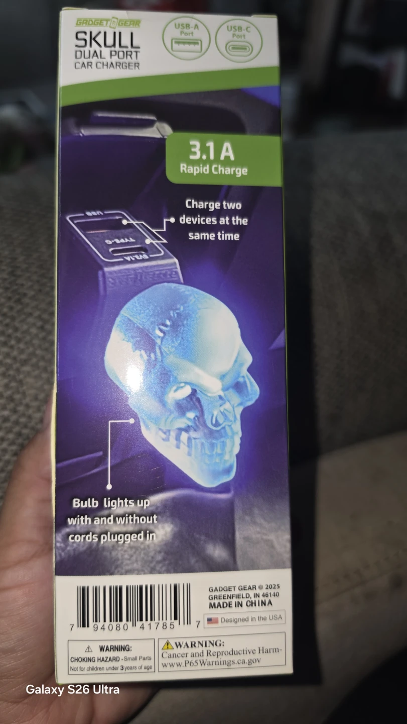 Gadget Gear Skull Dual Port Car Charger - photo 2