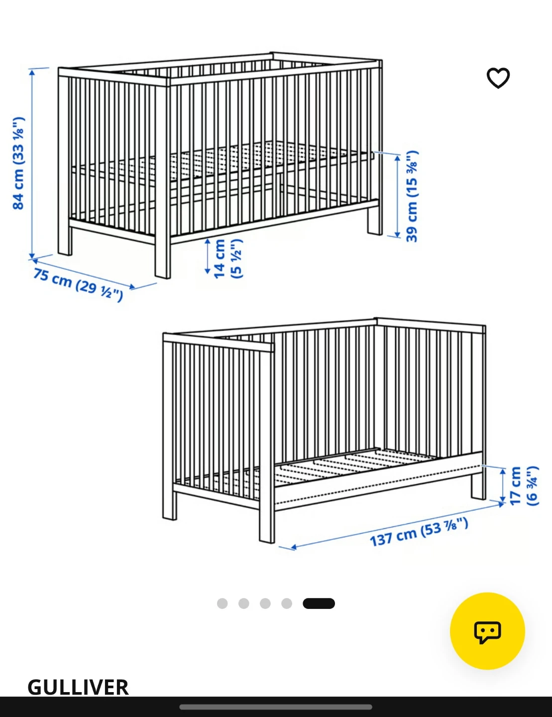 IKEA Gulliver Crib, White - photo 5