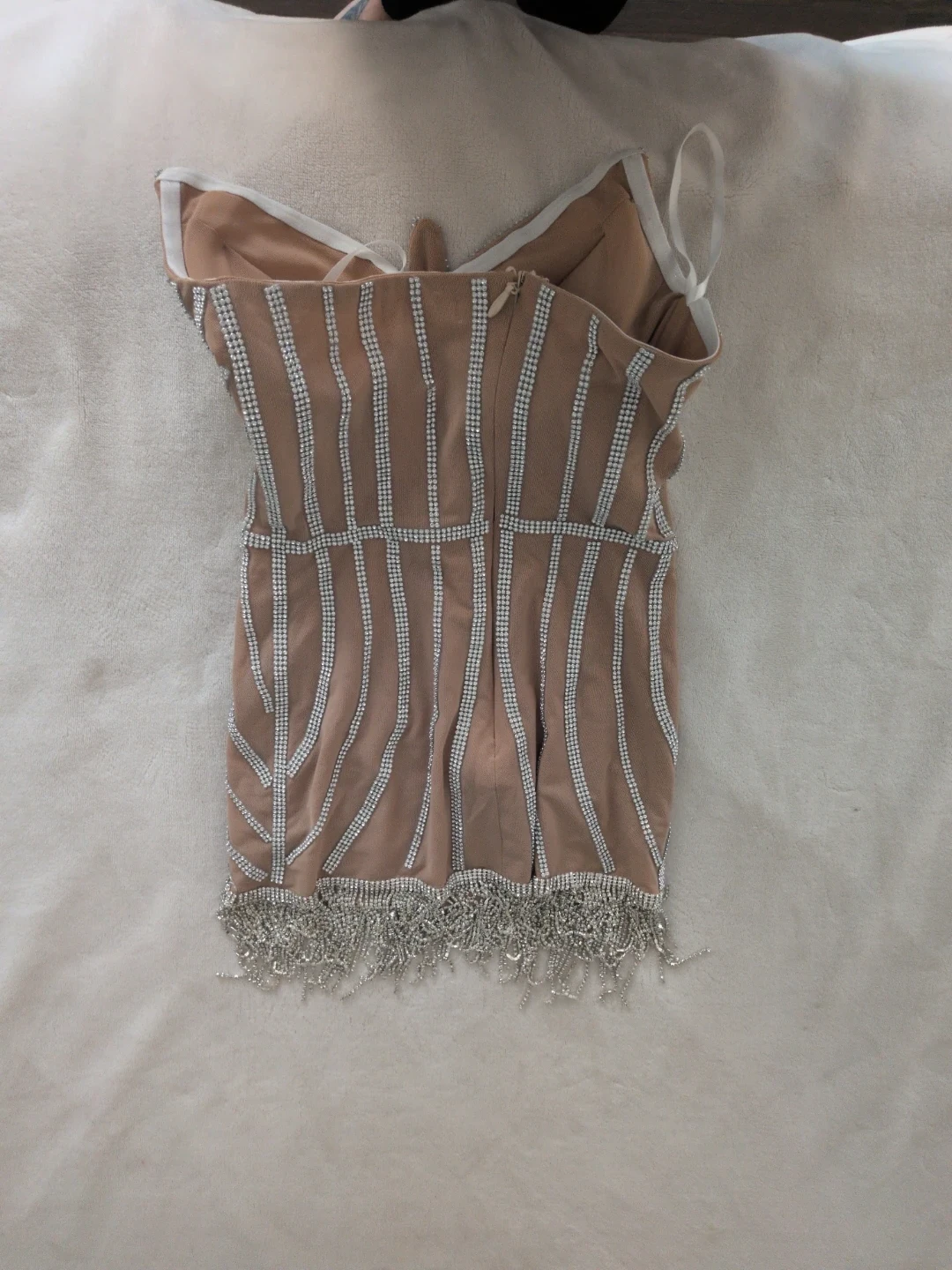 Rhinestone embellished corset mini dress - photo 3