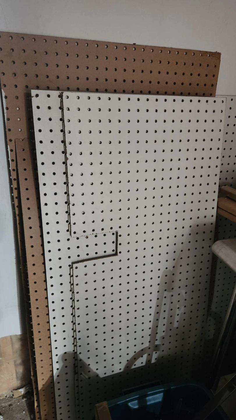 White and brown Pegboard Panels