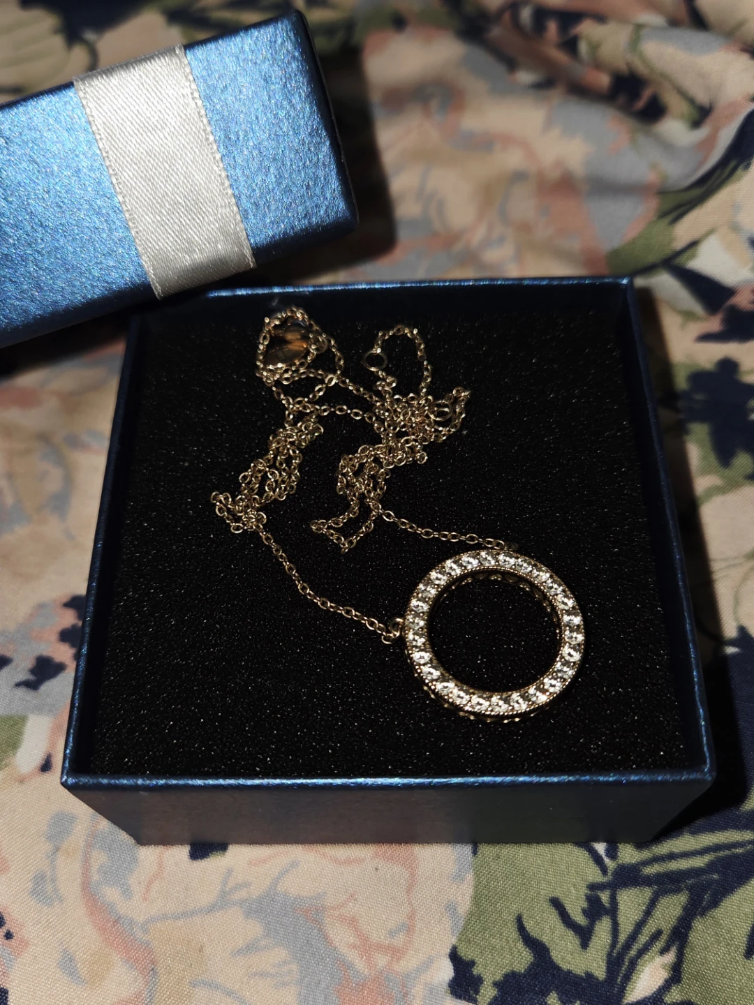 Pandora Logo Circle Collier Necklace w/ 14K Rose Gold Plating