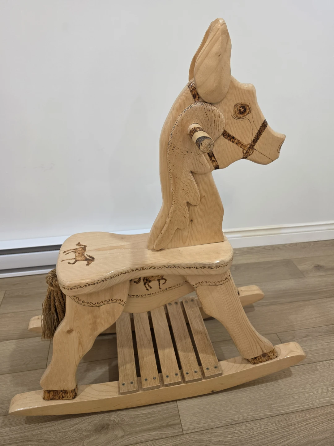 Vintage Wooden Rocking Horse Handmade - photo 4