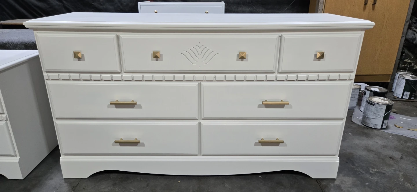 Off White Dresser with Gold Hardware - photo 3