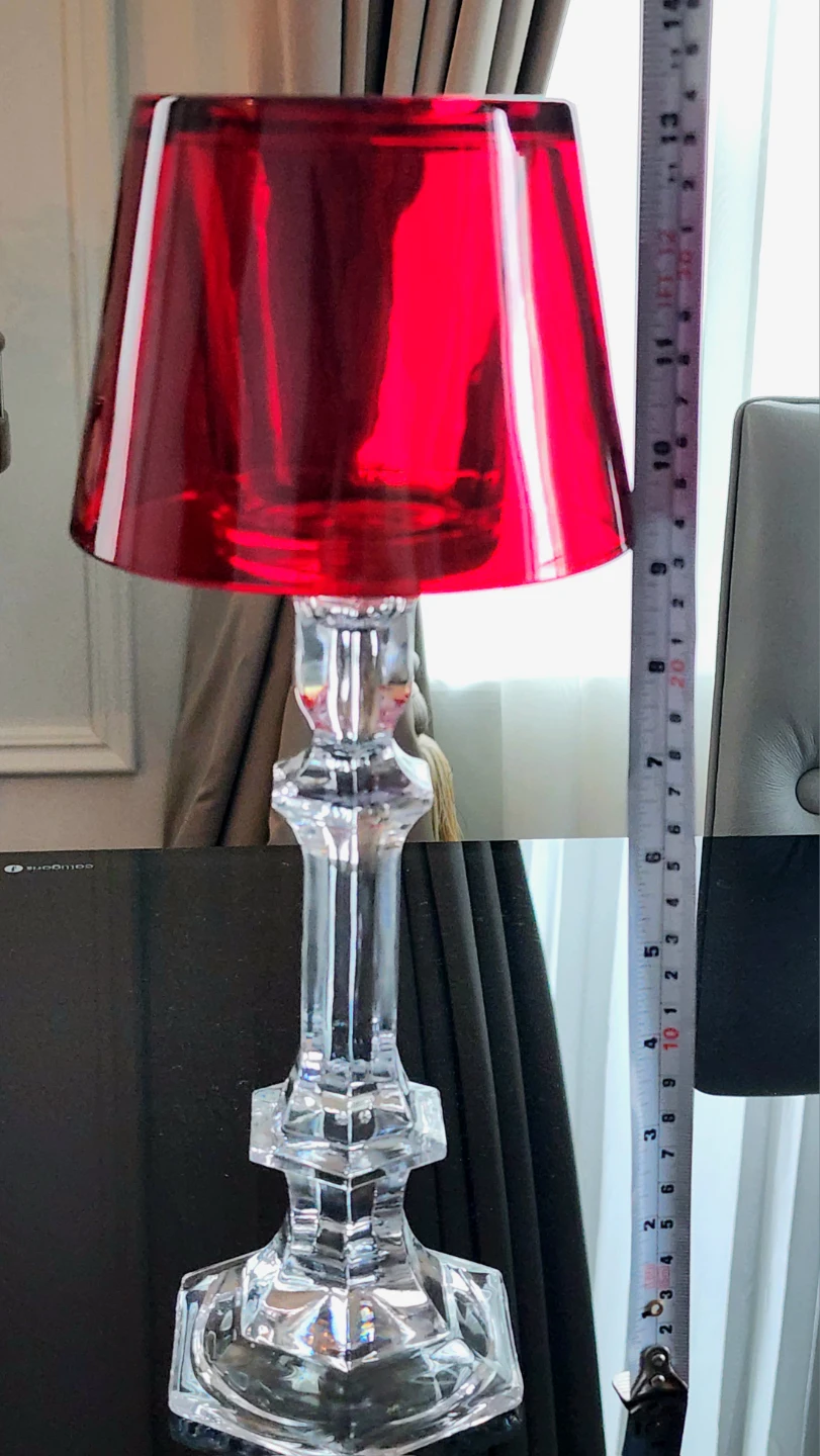Clear Glass and Red Hurricane Candle Holder - photo 4