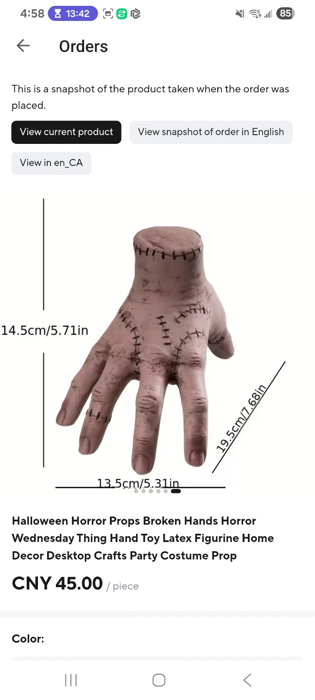 Thing Hand Prop. Wednesday Halloween - photo 2
