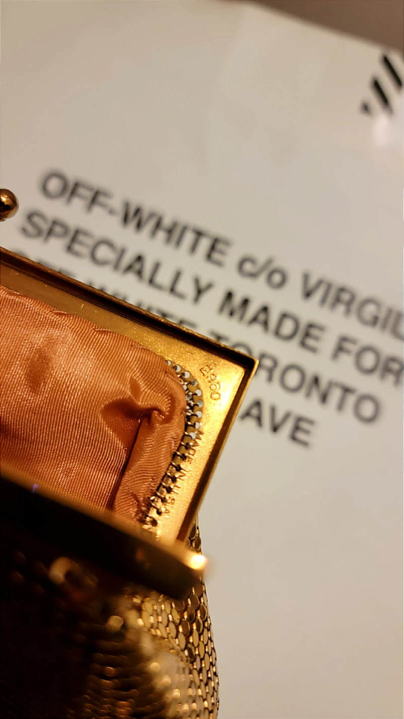 Vintage Gold Tone Mesh Clutch - photo 5