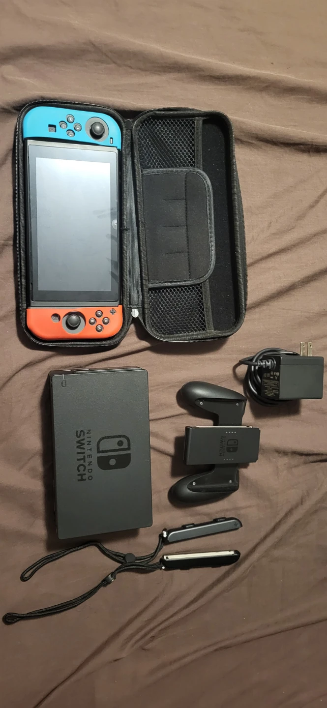 Nintendo Switch V1 Bundle w/ Space Shells, Charger, Dock & Case