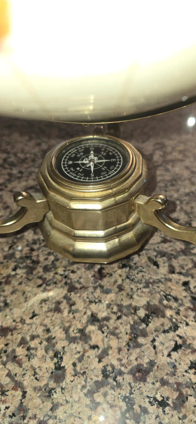 Semi-Precious Gemstone Tabletop Globe with Compass - photo 3