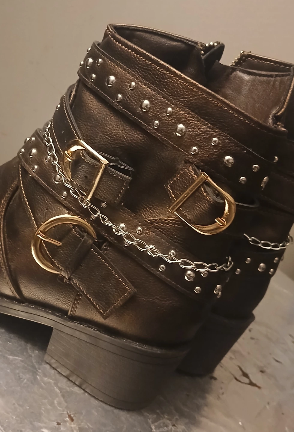 Studded Chain Ankle Boots - photo 5