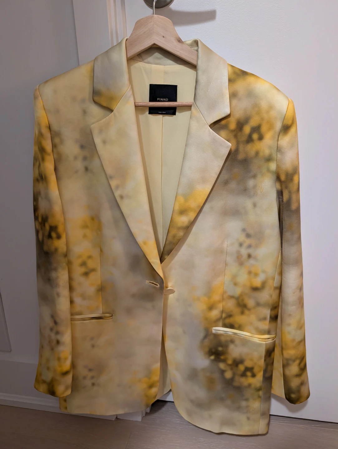Pinko Women's Yellow Patterned Blazer