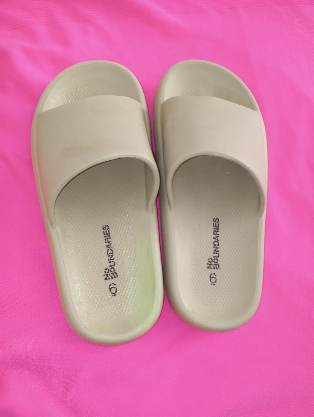 No Boundaries Beige Slide Sandals