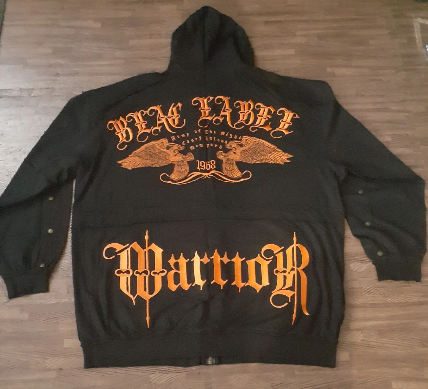 Black Label Soldier Full Zip Hoodie VINTAGE Y2K