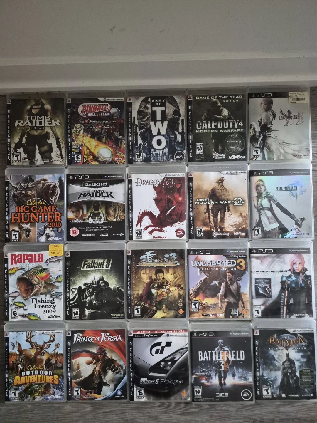 20 PS3 Games - CIB (Tomb Raider Trilogy, Final Fantasy, COD)