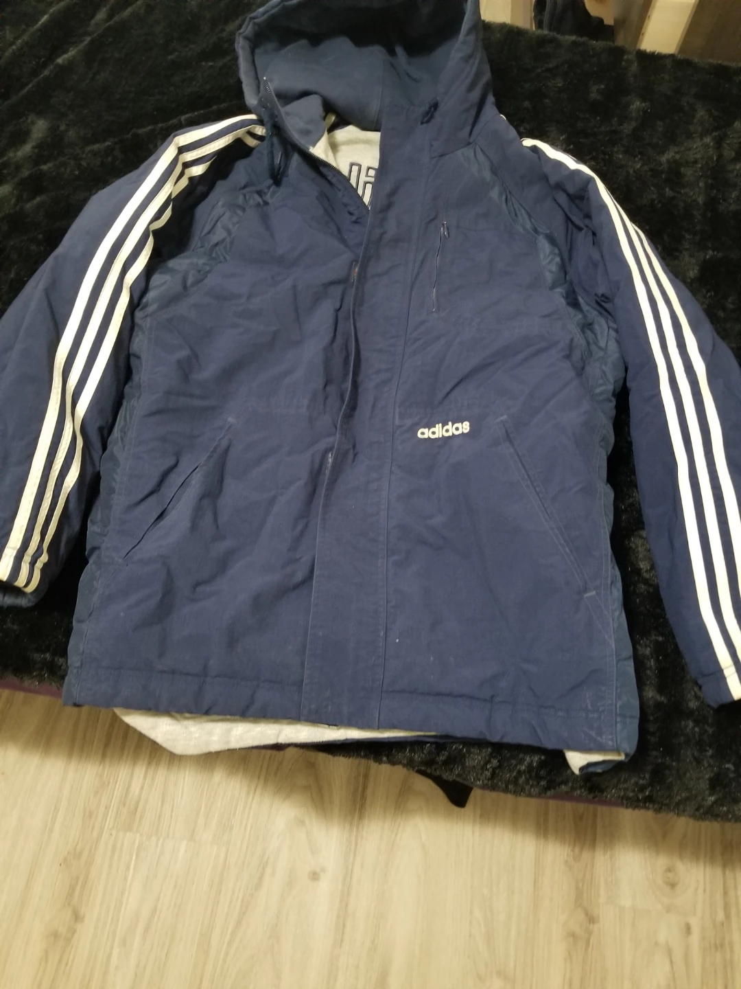 Adidas Navy Blue Hooded Winter Jacket - photo 4
