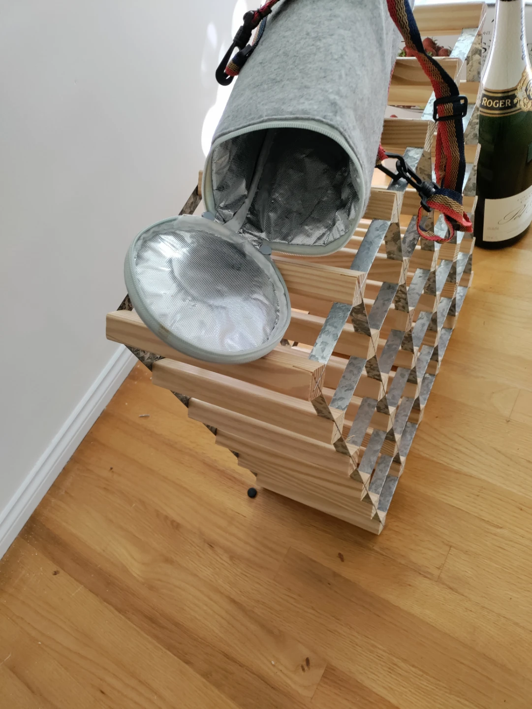 Wooden and Galvanized Steel Wine Rack - photo 2