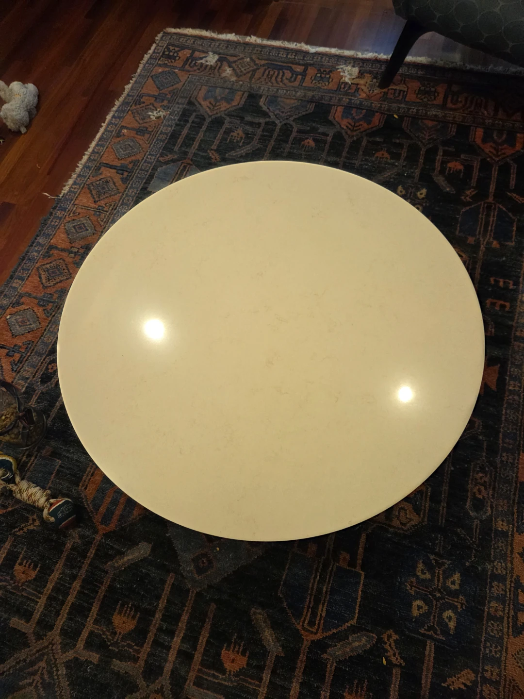 Round Beige Granite Coffee Table