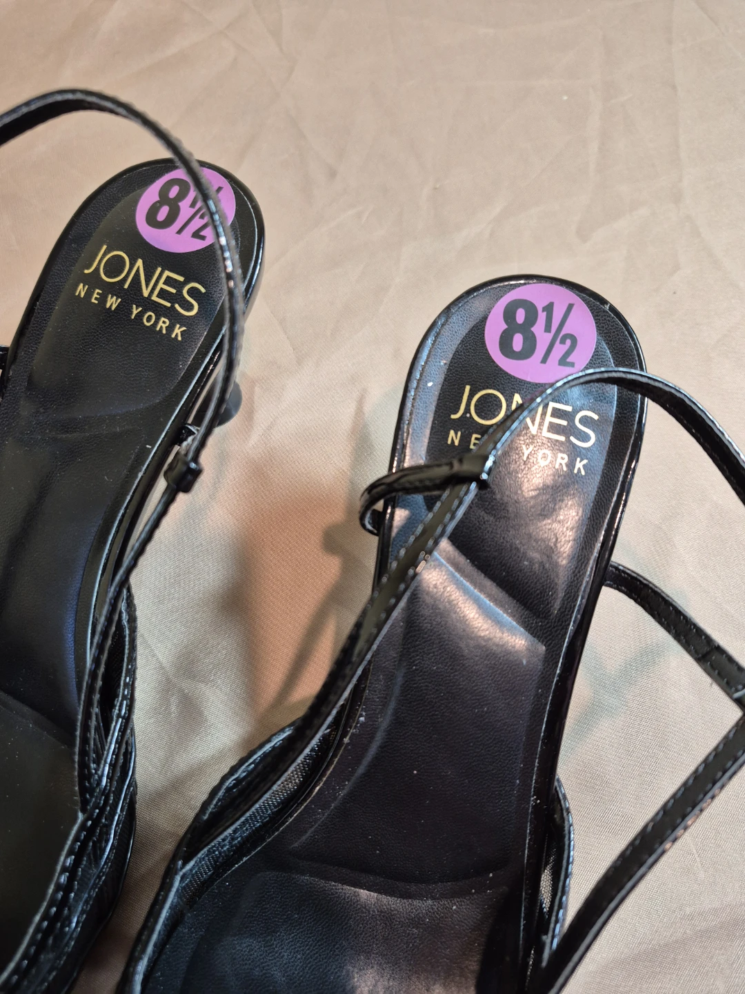 Jones New York Linela Black Mesh Slingback Kitten Heels US8.5 - photo 4
