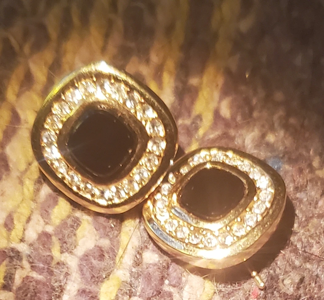 Christian Dior Vintage Gold Tone Stud Earrings