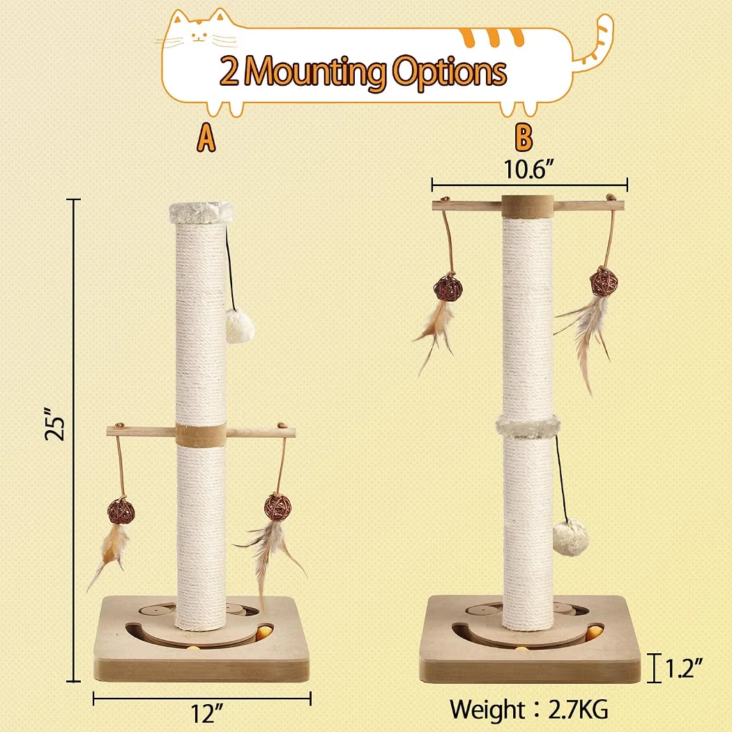 Cat scratching post with built-in toys - photo 4