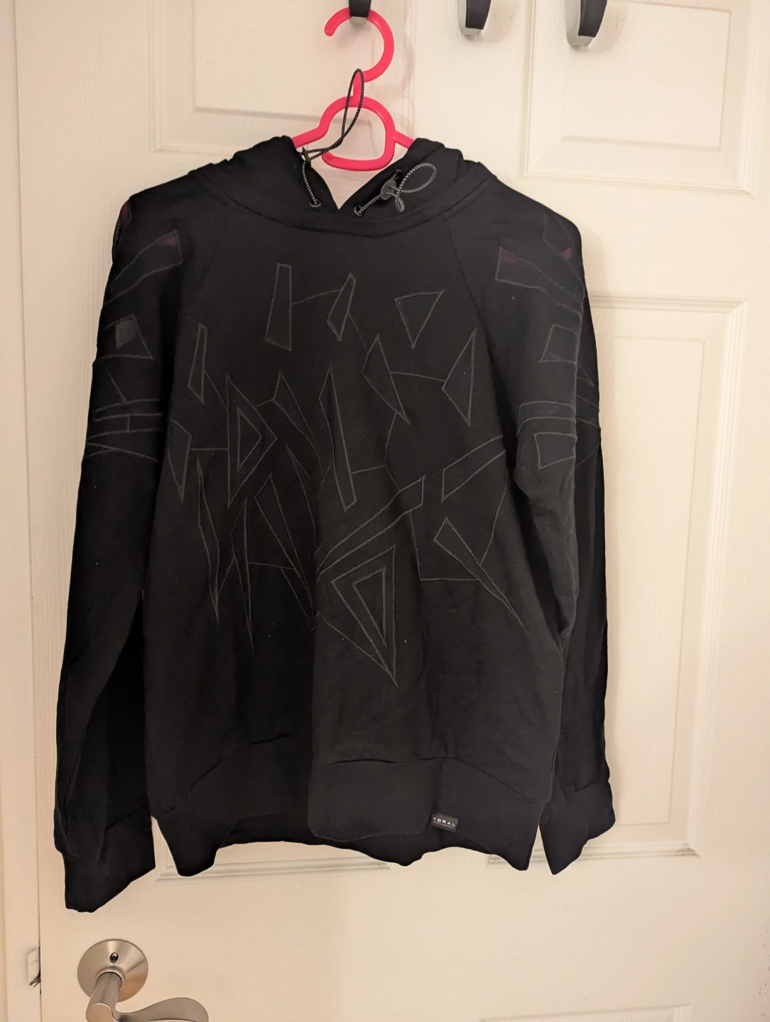 Koral Black Graphic Hoodie with Mesh Panels
