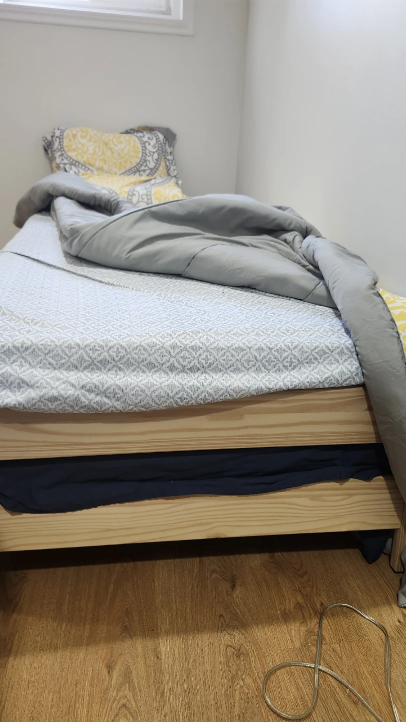 Stackable 2 Single Pine Wood Bed Frame with Mattress - photo 3