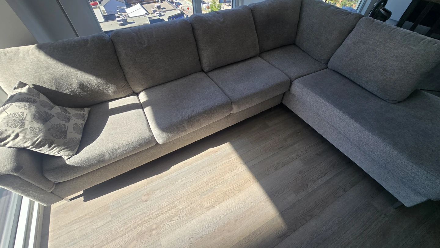 SBF Upholstery Hopkins Fabric Sectional Sofa - Roma Ash Grey - photo 2