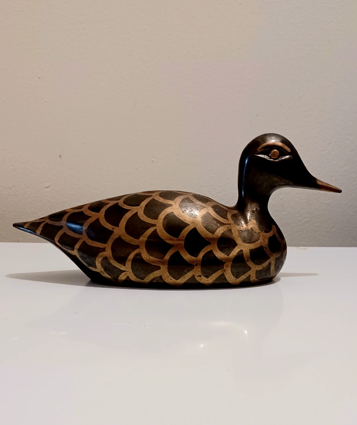 Vtg Decorative Brass Duck Figurine