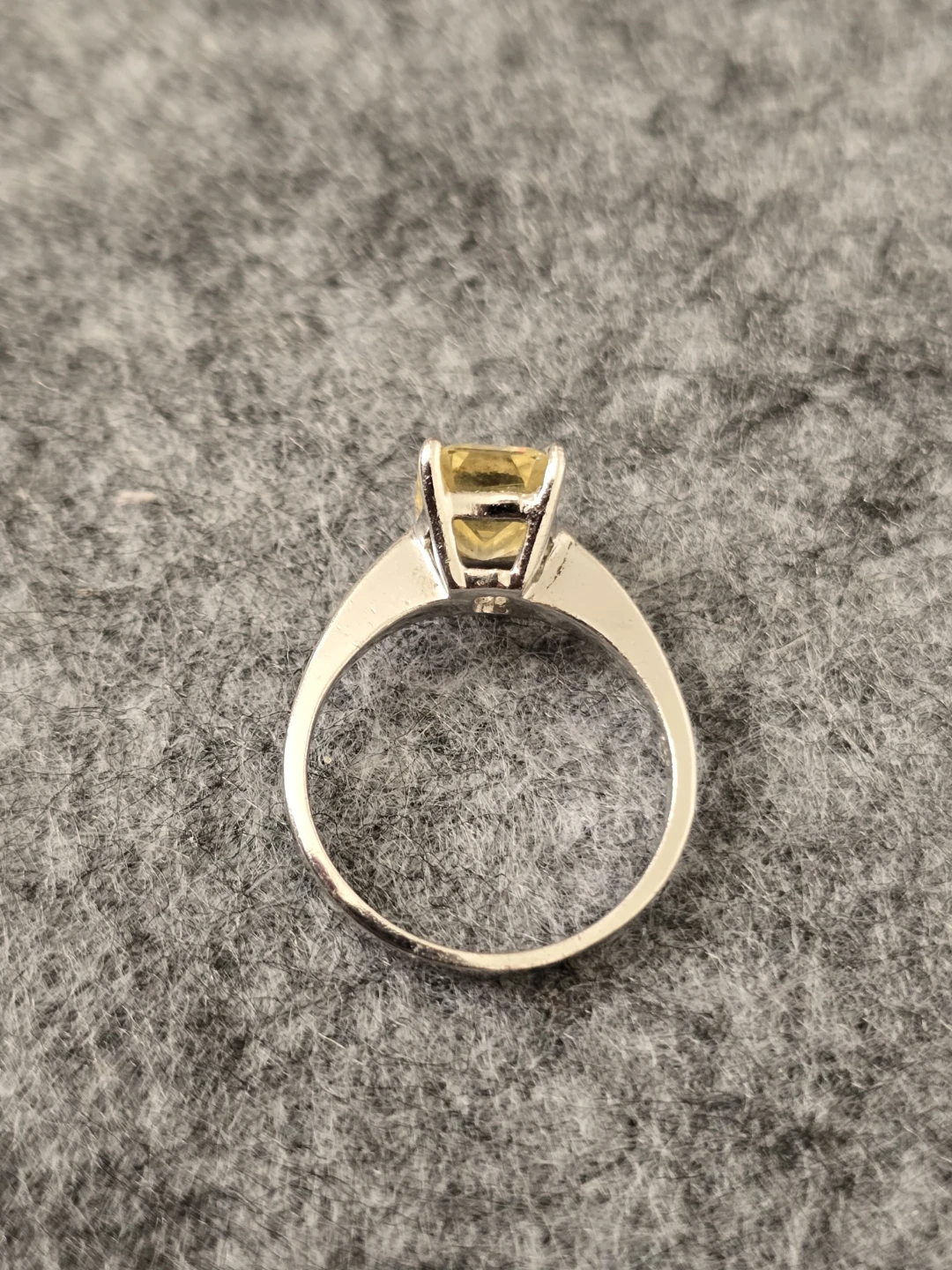 Sterling Silver Yellow Citrine  Stone Ring - photo 3