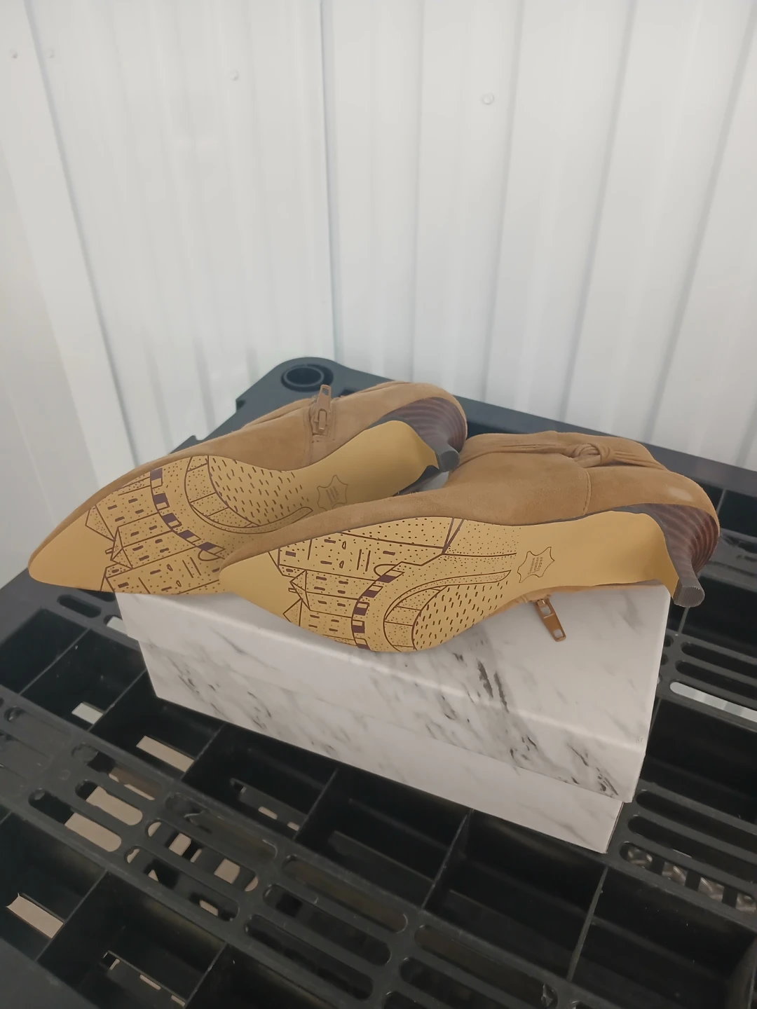 Tan Suede Kitten Heel Ankle Boots - photo 5