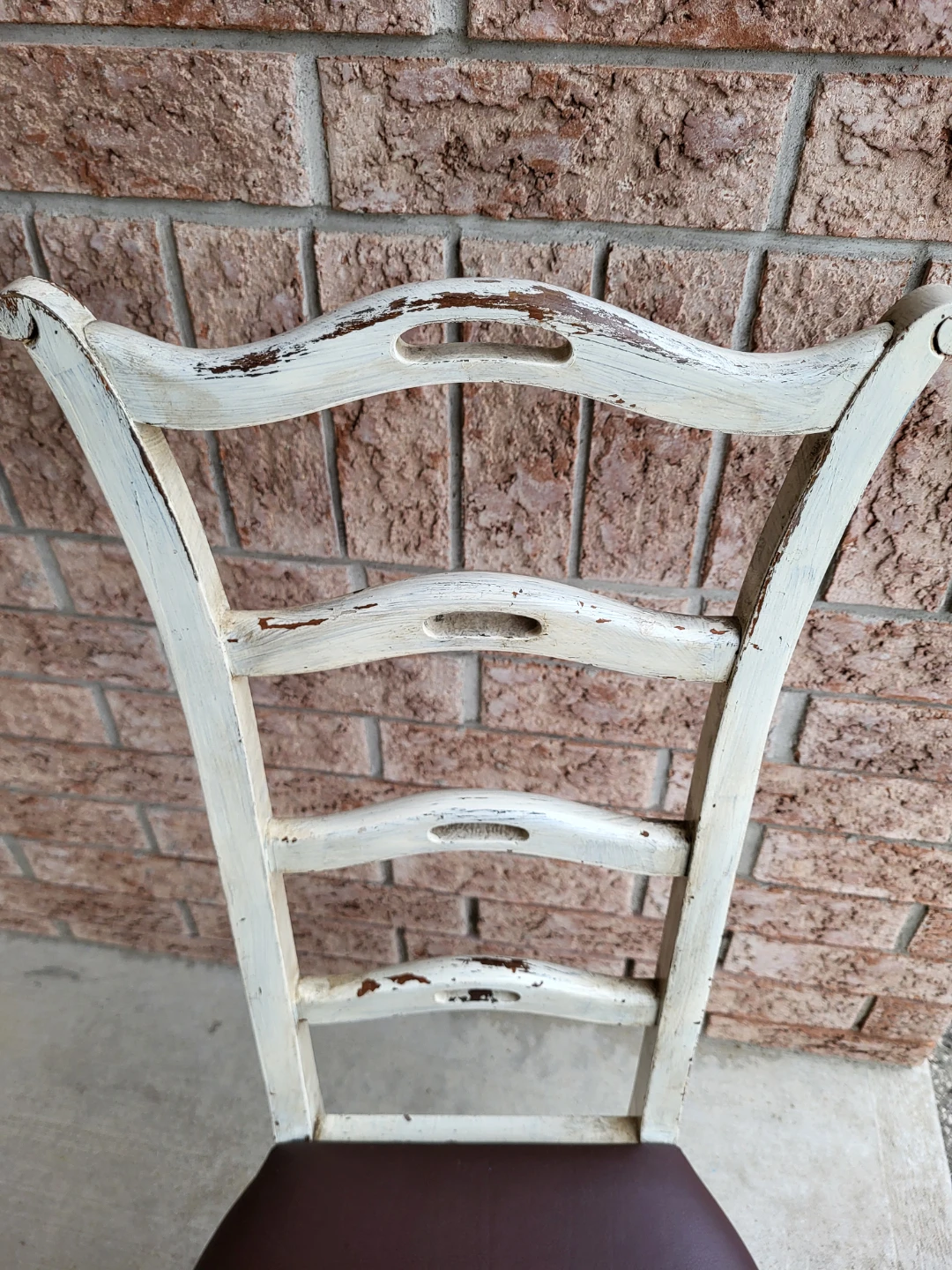 Distressed White Wooden Dining Chair - photo 2