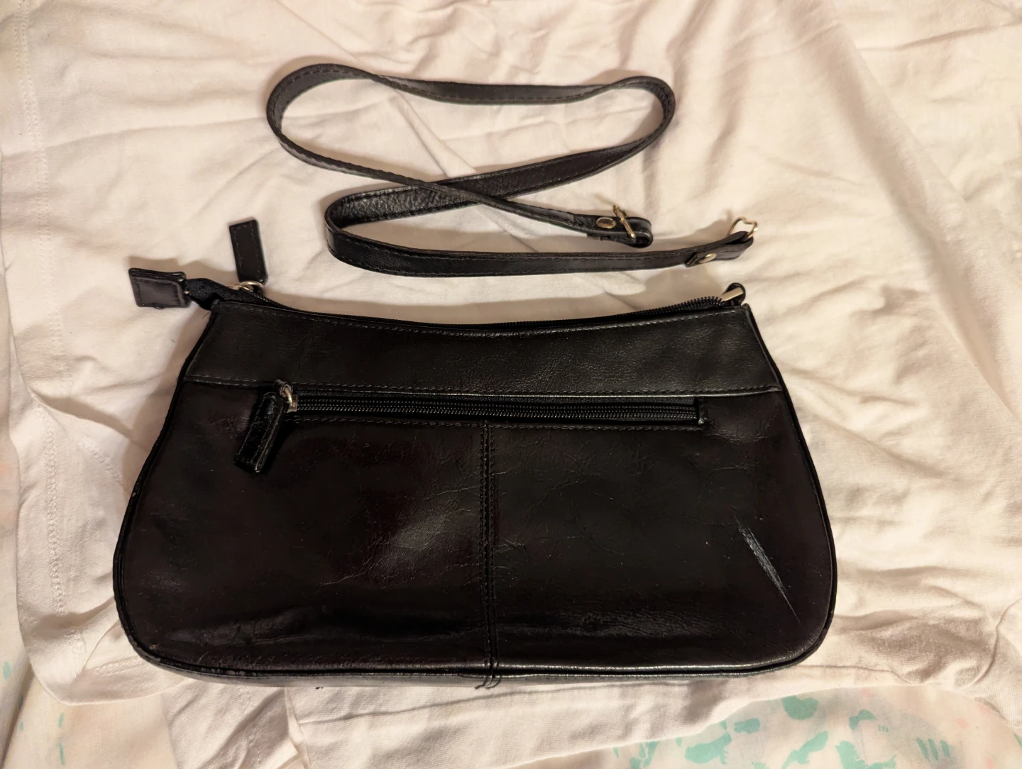 Veneto Black Leather Crossbody Bag