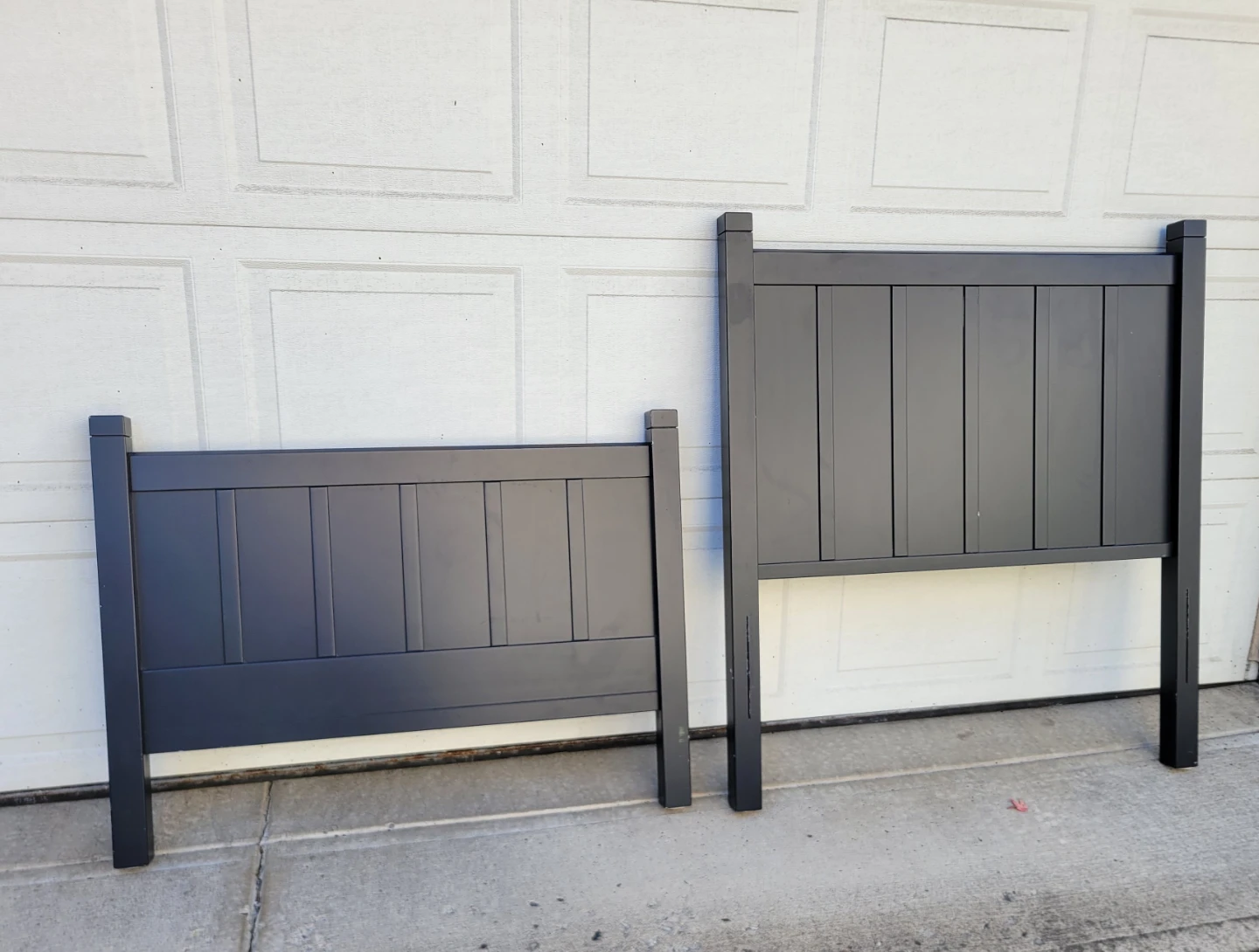 Modern Twin Bed Solid Headboard/Footboard. Dark Blue / Charcoal - photo 2