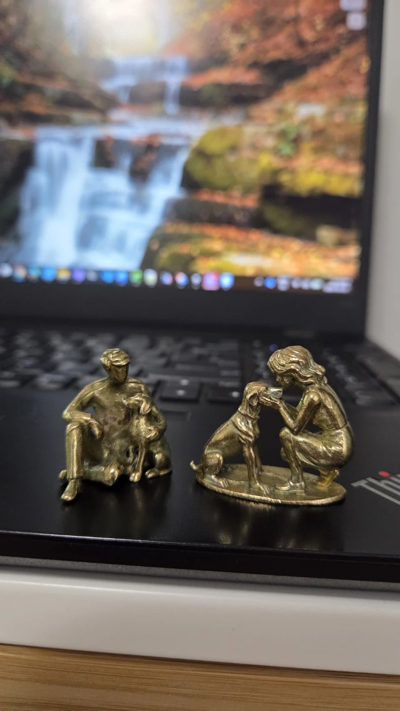Brass Miniature Best Friends Dog Figurines – Set of 2 *new