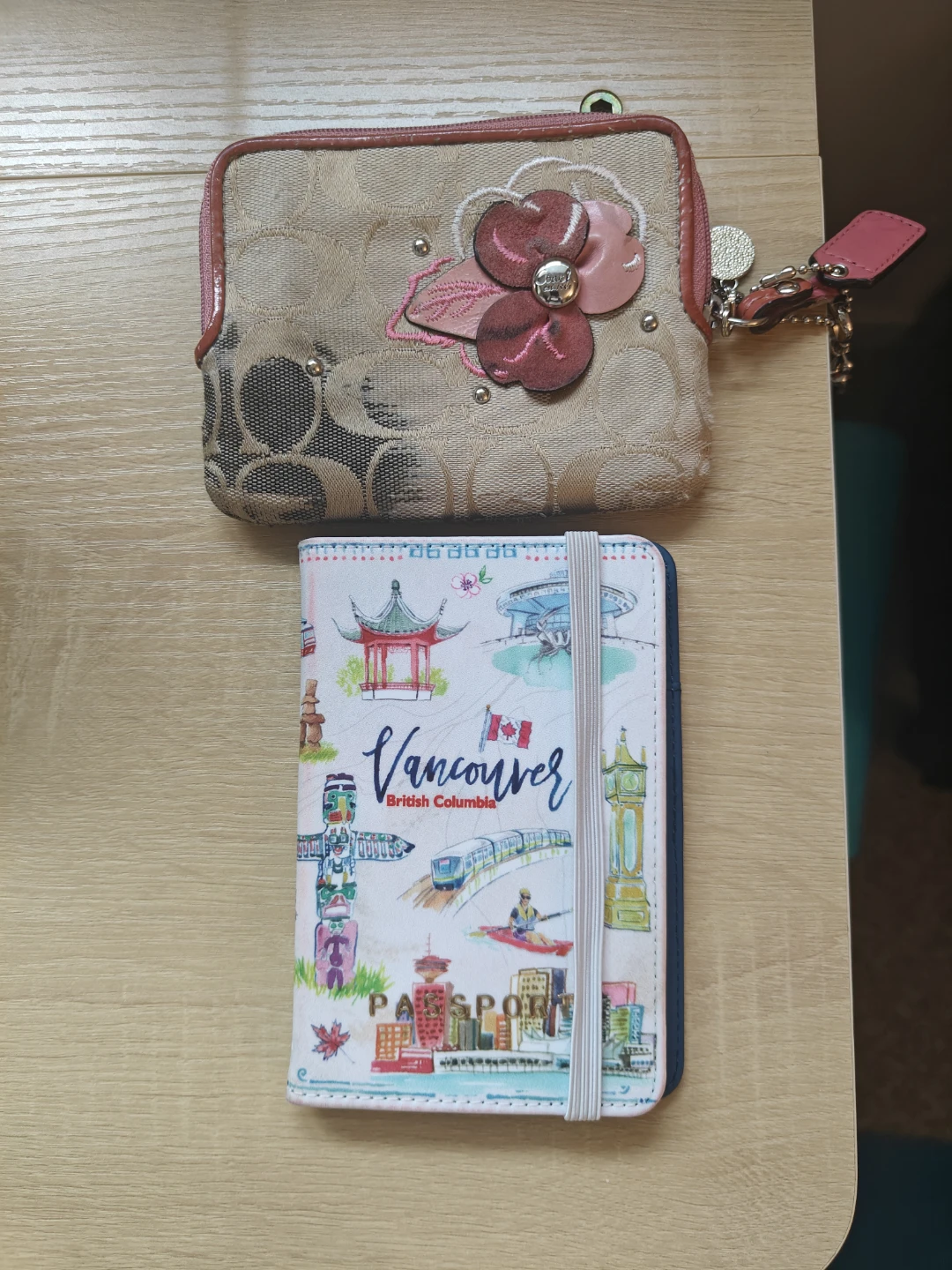 Coach wristlet and Artwings passport holder set