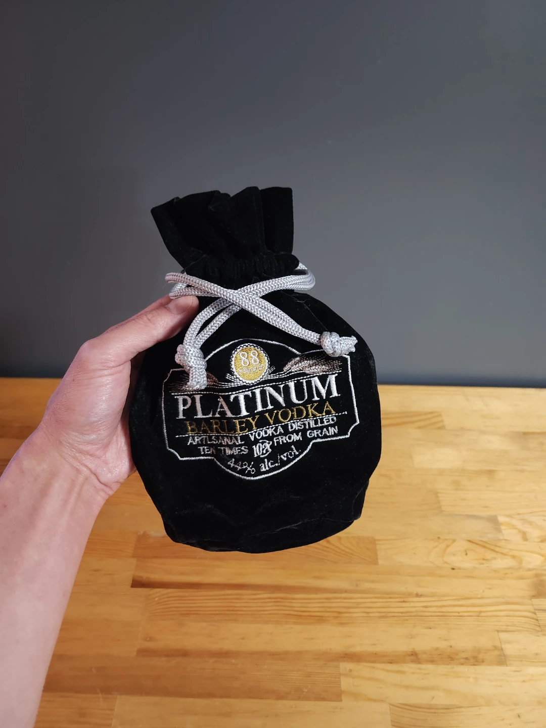 Platinum Barley Vodka Velvet Drawstring Bag - photo 2