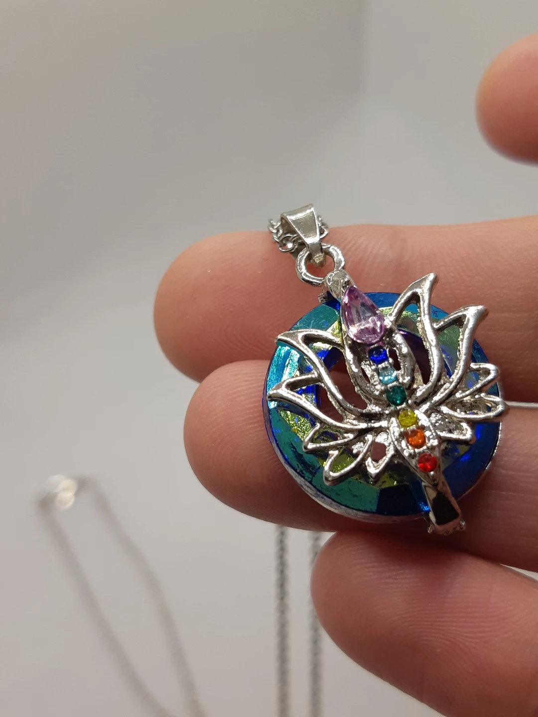 7 Chakra Lotus Flower Pendant Necklace
