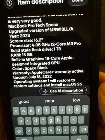Apple MacBook Pro 16.2 inch M3 Pro Space Black