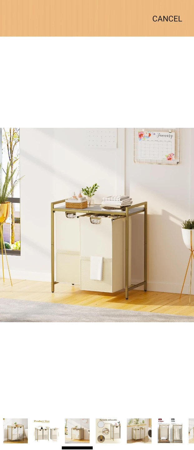 Double Laundry Hamper with Shelf - photo 3