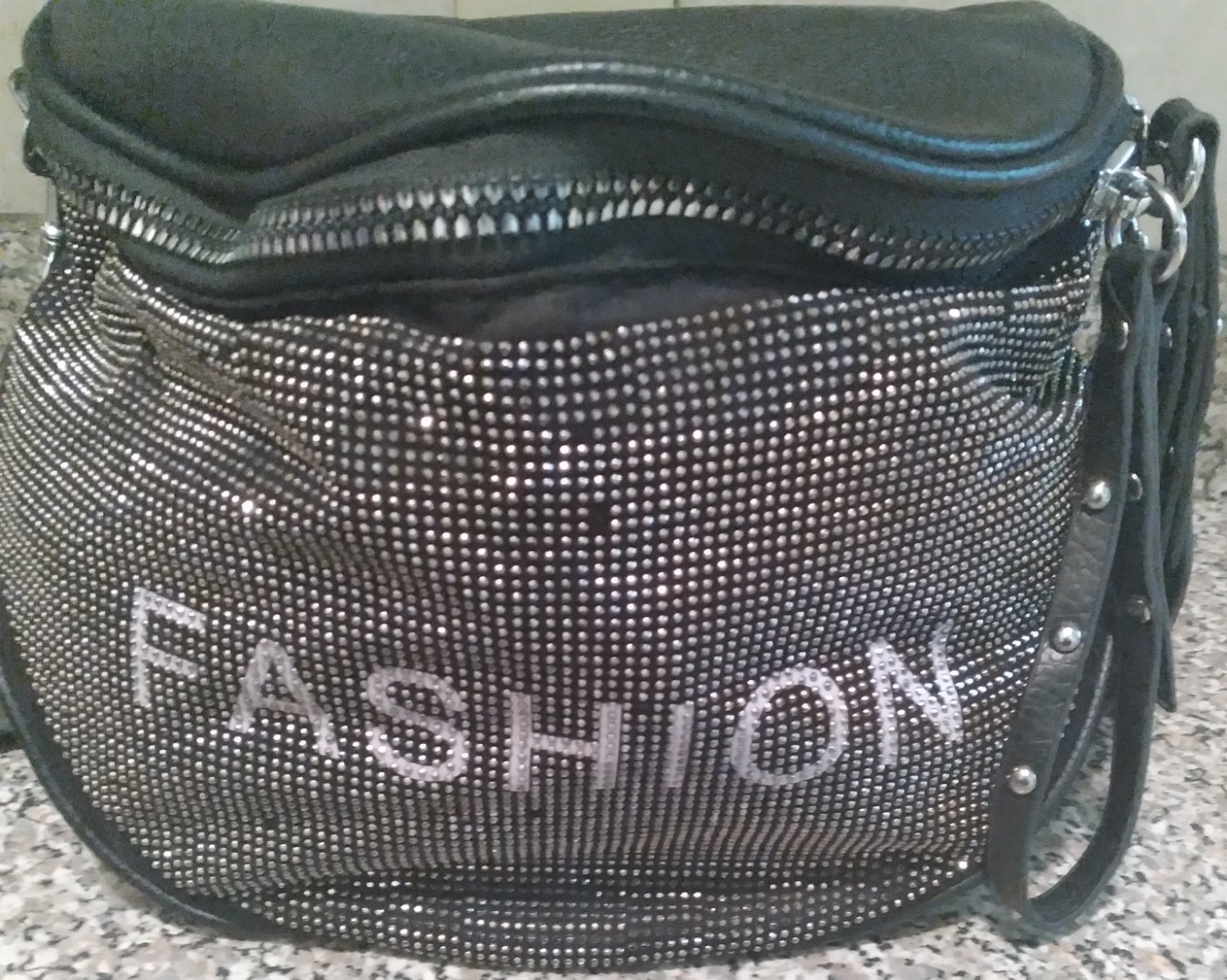 Black Studded Fashion Shoulder Bag