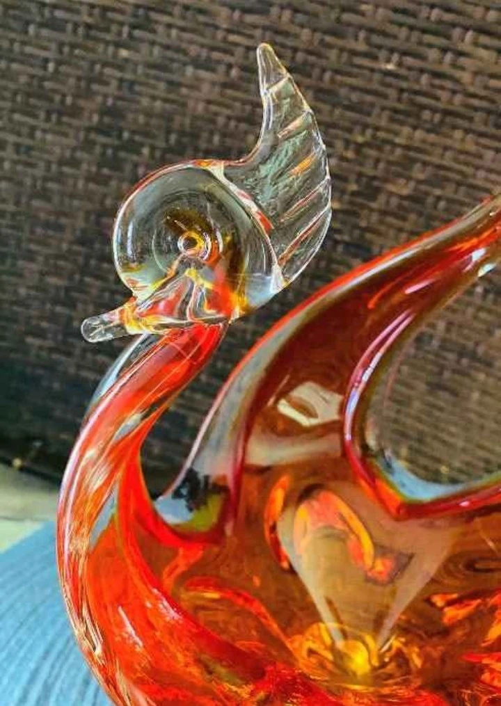 Vintage Red Glass Chalet Loraine Swan Dish - photo 2