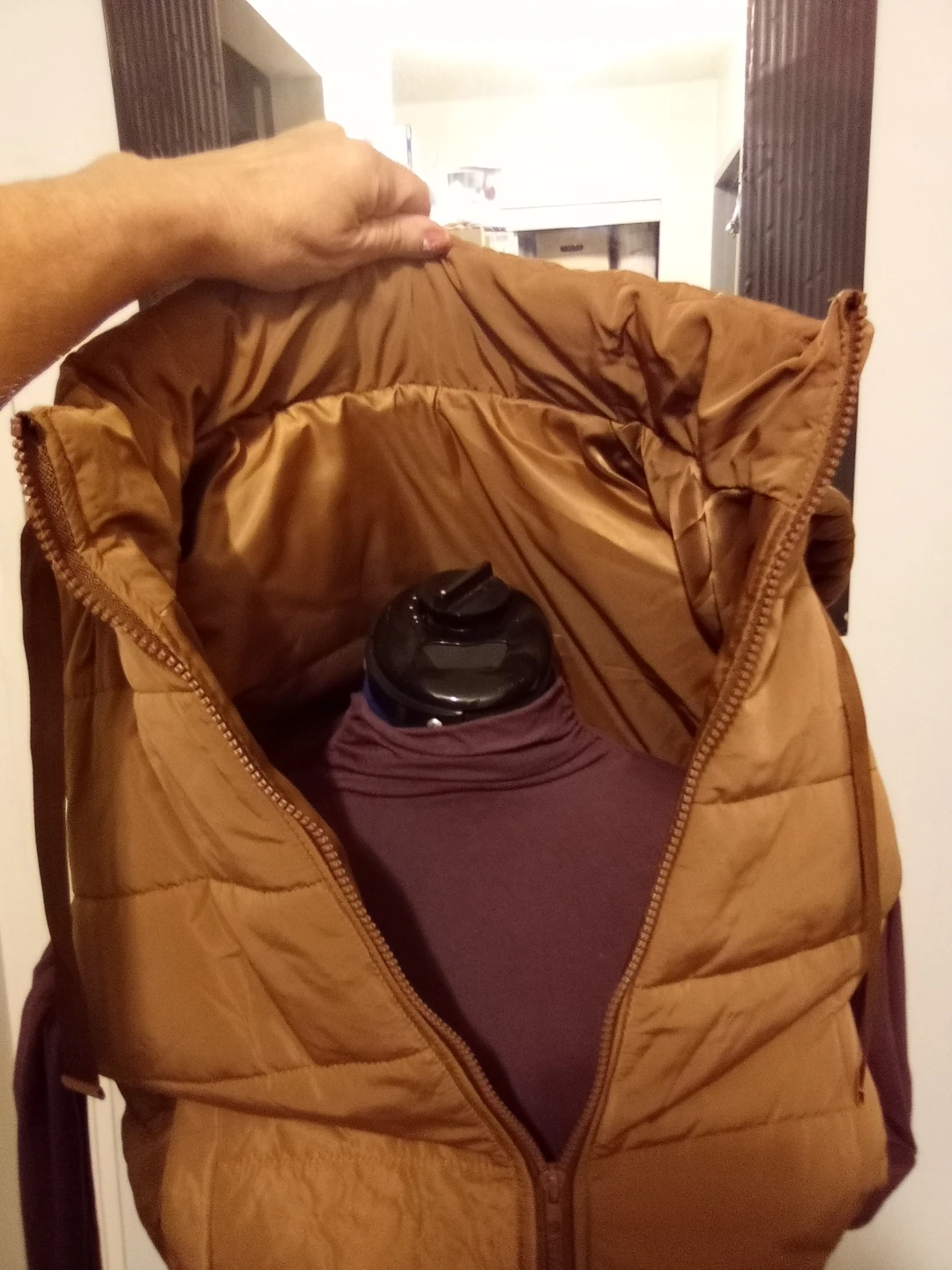 Tan Hooded Puffer Vest - photo 4