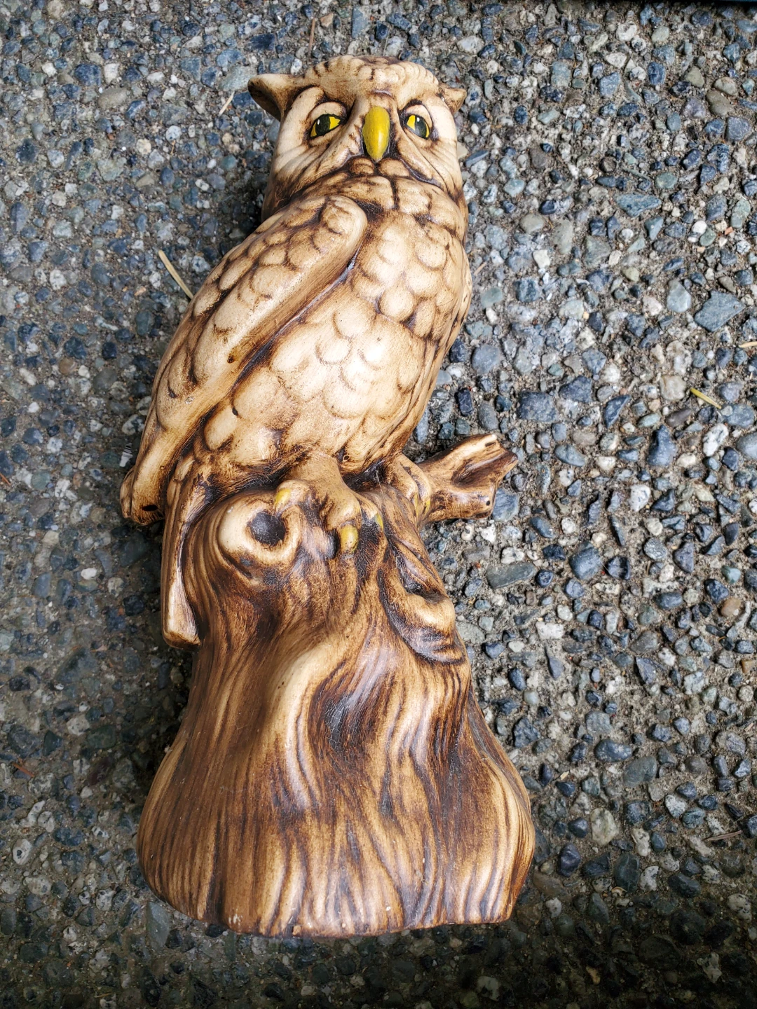 Vintage Owl Figurine on Tree Stump - photo 2
