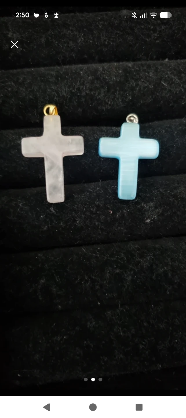 Assorted Millefiori and Stone Cross Pendants - photo 2