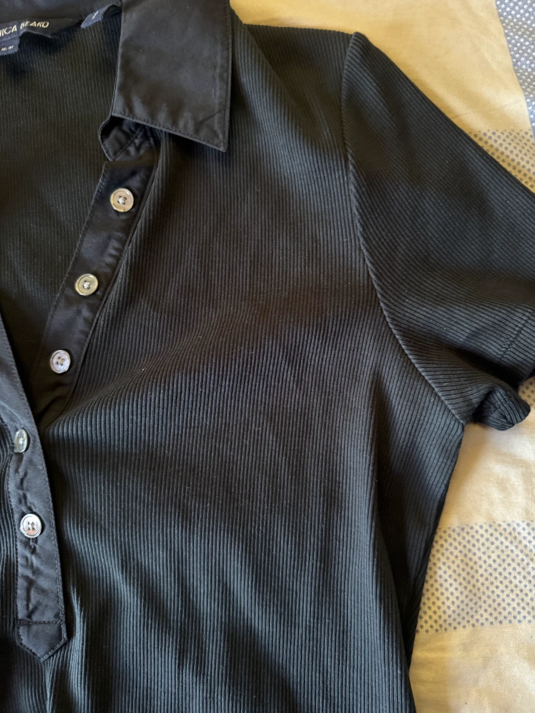 Veronica Beard Black Ribbed Polo Shirt - photo 4